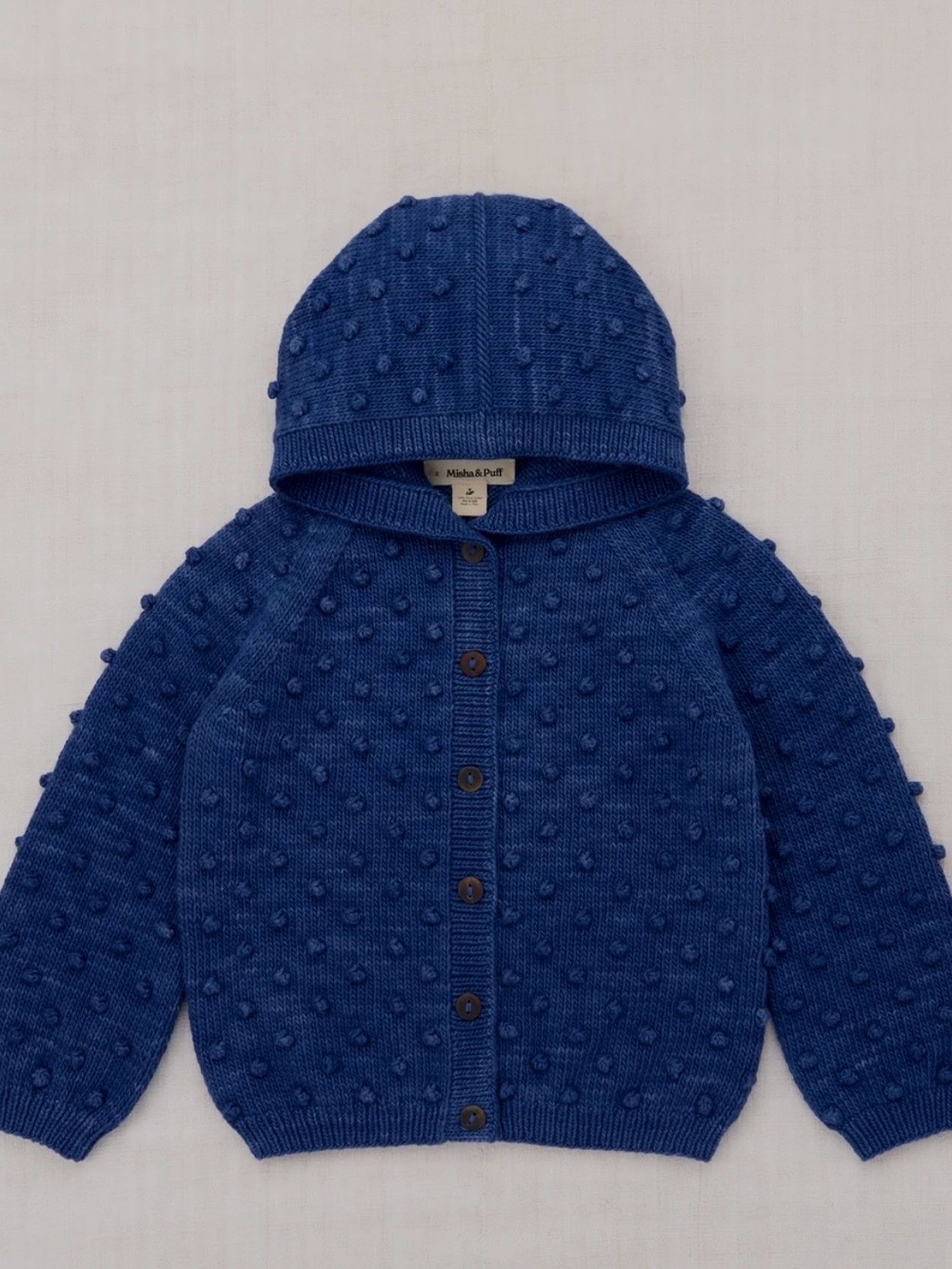 Misha and Puff hooded cardigan popcorn sweater